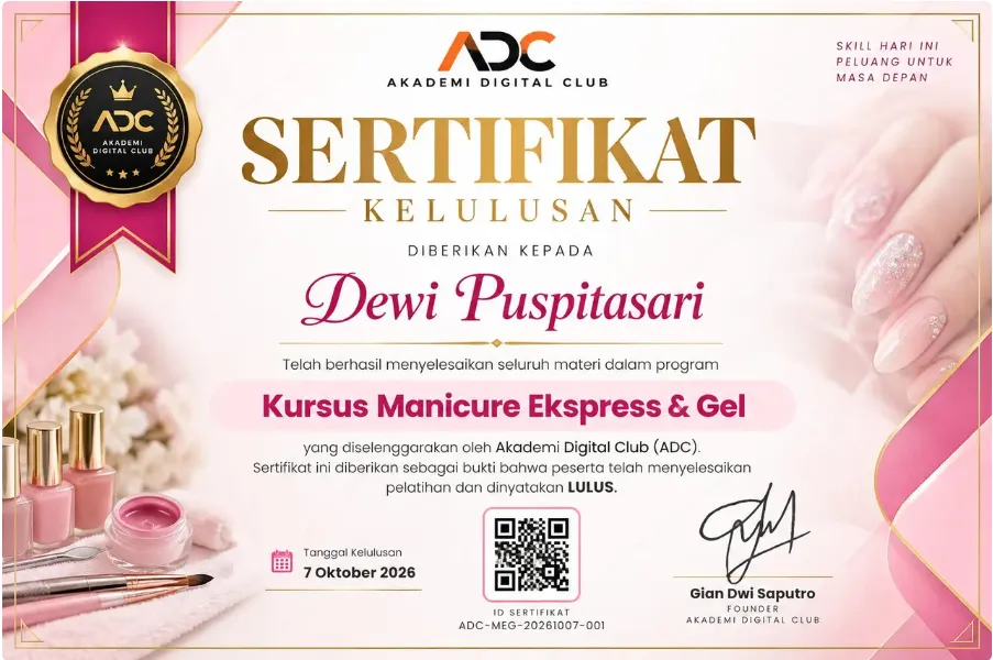 Sertifikat dan Portofolio Manicure